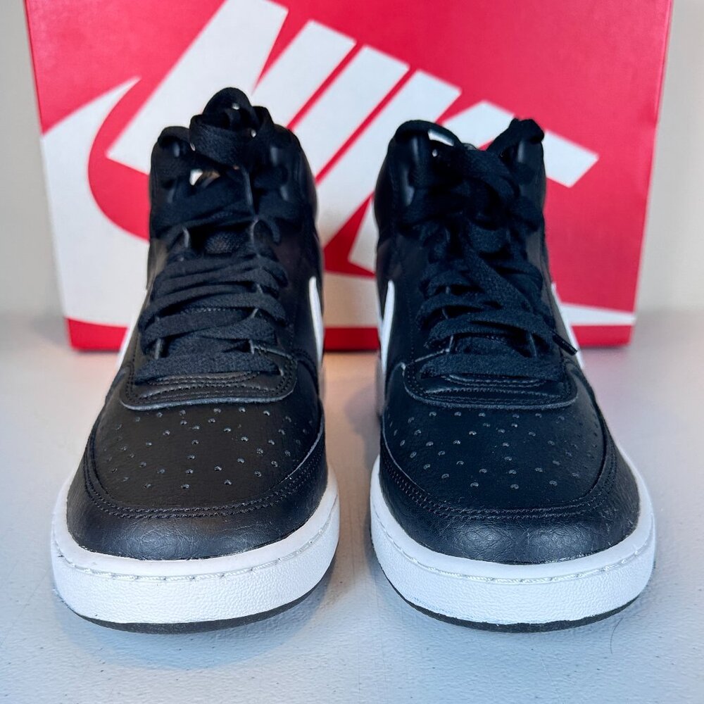 Nike Court Vision Mid Sneakers Women's  CD5436-001 Black Basketball Shoes